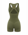 MrMaccaveli Seamless Sculpt Racerback Unitard in moss green