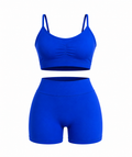 MrMaccaveli Ruched Cami Bra and Sculpt Short Set in Cobalt Blue