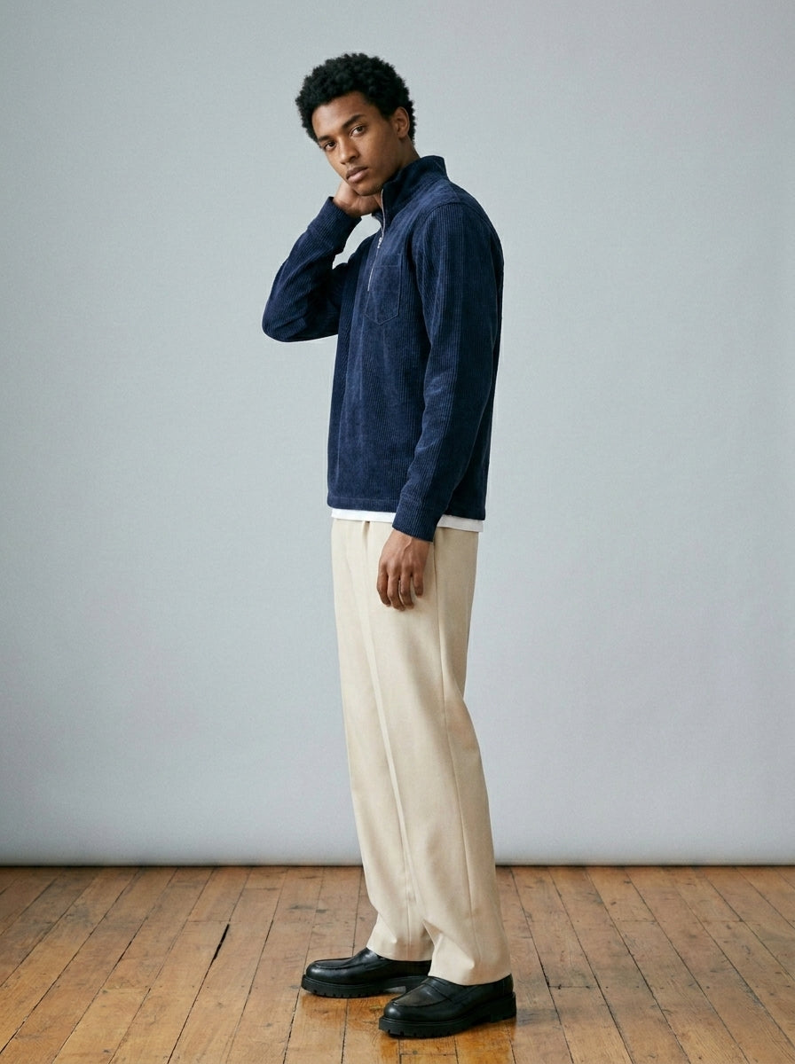 MrMaccaveli Corduroy Half-Zip Pullover