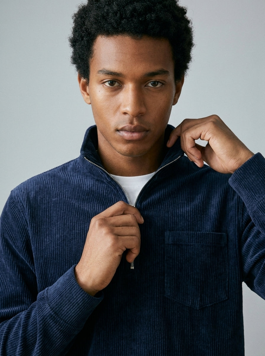 MrMaccaveli Corduroy Half-Zip Pullover