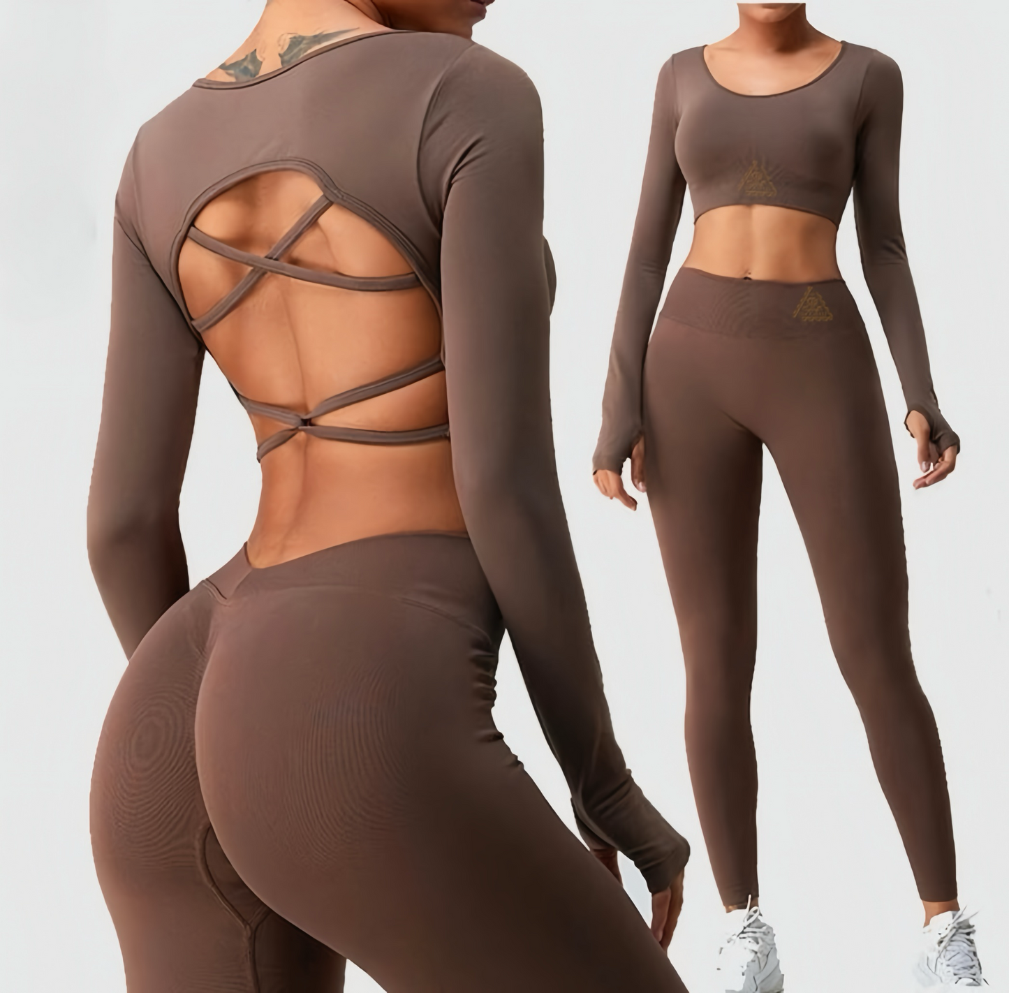 Mrmaccaveli Sculpt Fit: Butt Lift Leggings & Cross Back Crop Top Set