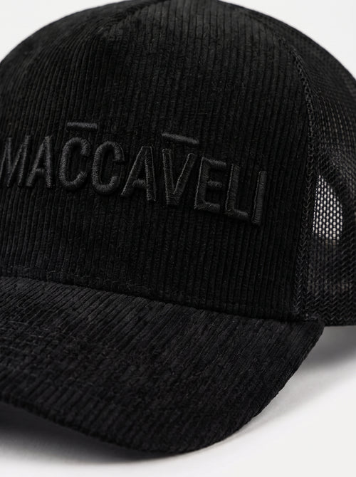 Corduroy Trucker Cap in Black | MRMACCAVELI