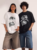 MRMACCAVELI Fracture oversized tee with statue print