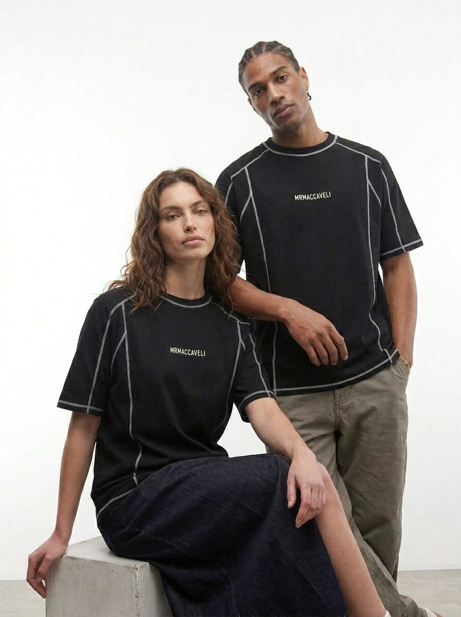 MrMaccaveli Contrast Stitch Oversized Tee
