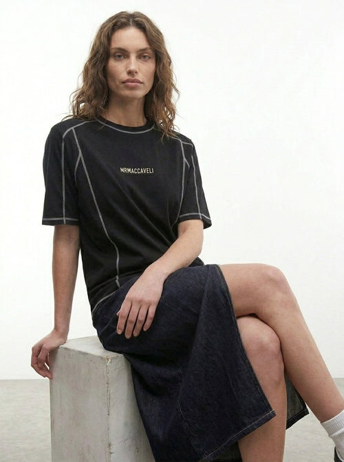 MrMaccaveli Contrast Stitch Oversized Tee