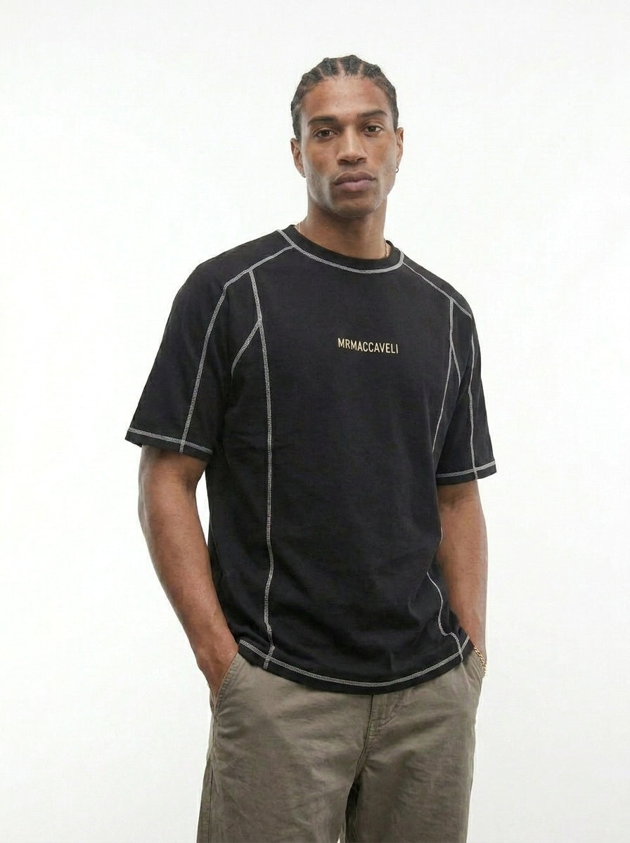 MrMaccaveli Contrast Stitch Oversized Tee