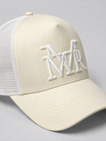 MrMaccaveli monogram trucker cap in cream